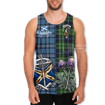 McKellar Tartan Men's Tank Top Happy St. Andrew's Day Half Tartan Style - Tartan Vibes Clothing