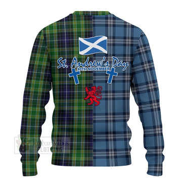 McKellar Tartan Knitted Sweater Happy St. Andrew's Day Half Tartan Style - Tartan Vibes Clothing