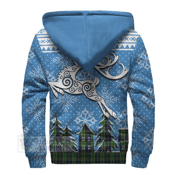 McKellar Clan Christmas Sherpa Hoodie Celtic Reindeer Style - Tartan Vibes Clothing