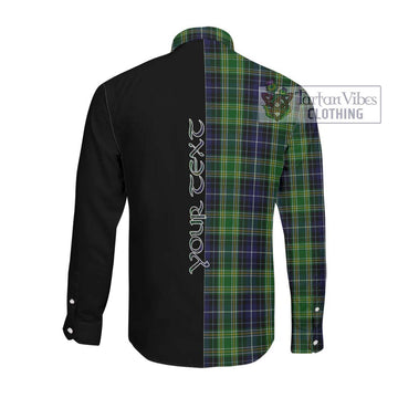 McKellar Tartan Long Sleeve Button Shirt with Family Crest and Half Of Me Style Men's Shirt - Tartan Vibes Clothing