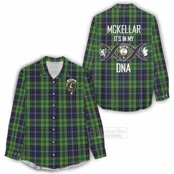 McKellar Tartan Women's Casual Shirt with Family Crest DNA In Me Style - Tartan Vibes Clothing