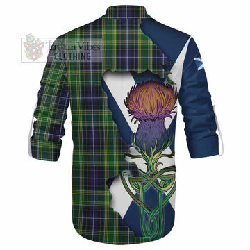 McKellar Tartan Family Crest Ghillie Kilt Shirt Scottish Thistle Celtic Inspired - Tartan Vibes Clothing