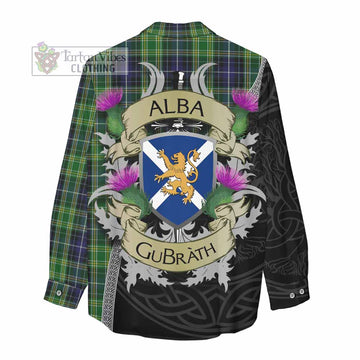 McKellar Tartan Family Crest Women's Casual Shirt Lion Rampant Royal Thistle Shield Celtic Inspired - Tartan Vibes Clothing