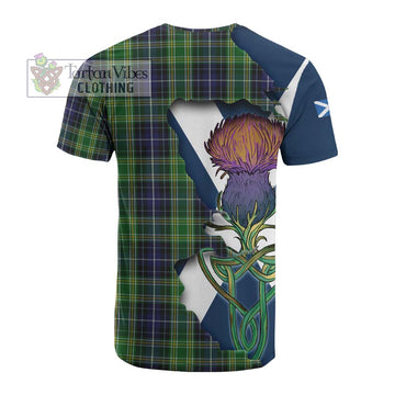 McKellar Tartan Family Crest Cotton T-shirt Scottish Thistle Celtic Inspired - Tartan Vibes Clothing