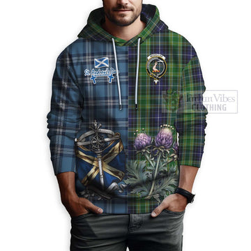 McKellar Tartan Hoodie Happy St. Andrew's Day Half Tartan Style - Tartan Vibes Clothing