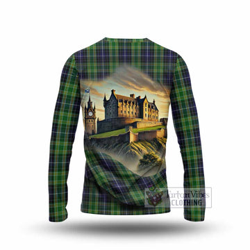 McKellar Tartan Family Crest Long Sleeve T-Shirt with Scottish Ancient Castle Style - Tartan Vibes Clothing