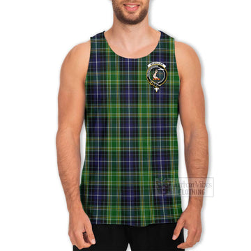 McKellar Tartan Men's Tank Top with Family Crest Celtic Skull Style - Tartan Vibes Clothing