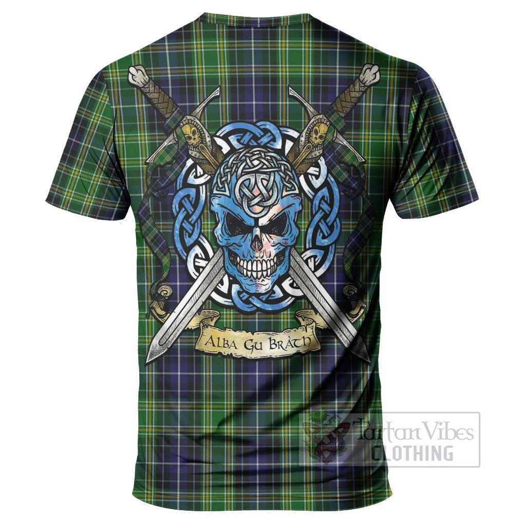 McKellar Tartan T-Shirt with Family Crest Celtic Skull Style - Tartan Vibes Clothing