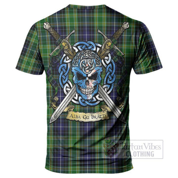 McKellar Tartan T-Shirt with Family Crest Celtic Skull Style - Tartan Vibes Clothing