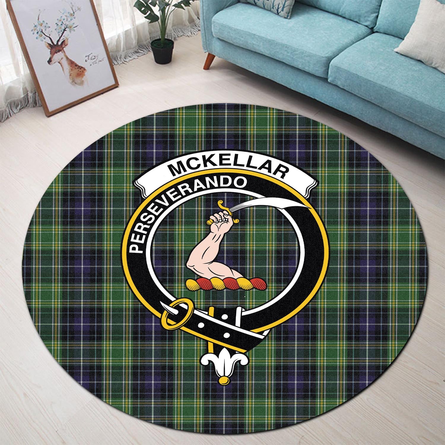 mckellar-tartan-round-rug-with-family-crest