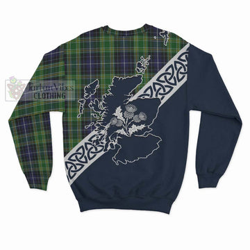 McKellar Tartan Sweatshirt Featuring Thistle and Scotland Map - Tartan Vibes Clothing