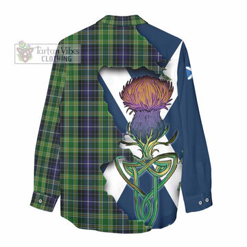 McKellar Tartan Family Crest Women's Casual Shirt Scottish Thistle Celtic Inspired - Tartan Vibes Clothing