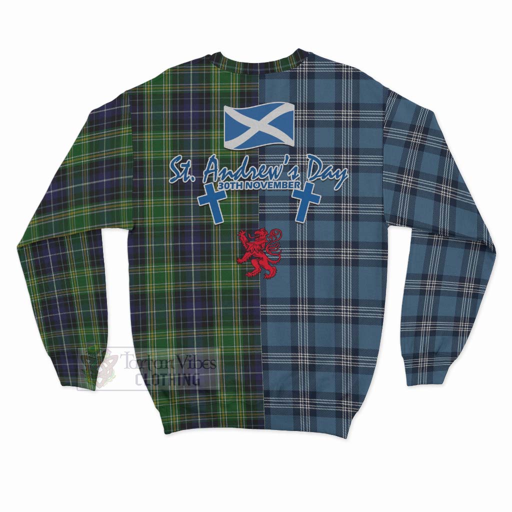 McKellar Tartan Sweatshirt Happy St. Andrew's Day Half Tartan Style - Tartan Vibes Clothing