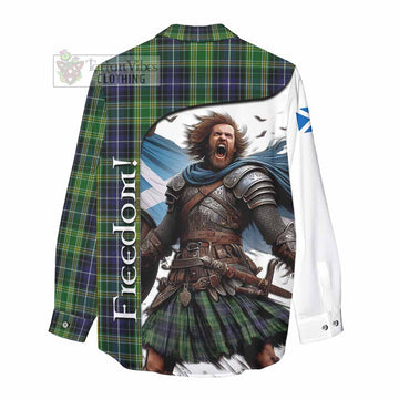 McKellar Crest Tartan Women's Casual Shirt Inspired by the Freedom of Scottish Warrior - Tartan Vibes Clothing