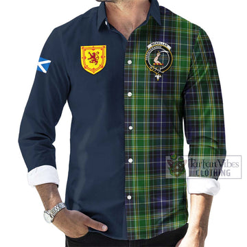 McKellar Tartan Long Sleeve Button Shirt Alba with Scottish Lion Royal Arm Half Style Men's Shirt - Tartan Vibes Clothing