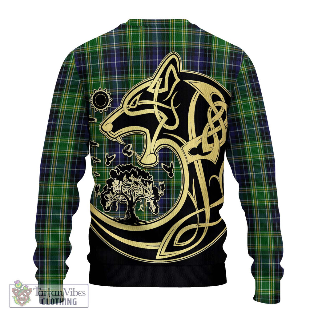 McKellar Tartan Ugly Sweater with Family Crest Celtic Wolf Style - Tartan Vibes Clothing