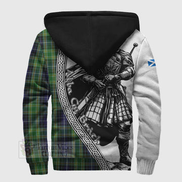 McKellar Tartan Clan Crest Sherpa Hoodie with Highlander Warrior Celtic Style - Tartan Vibes Clothing