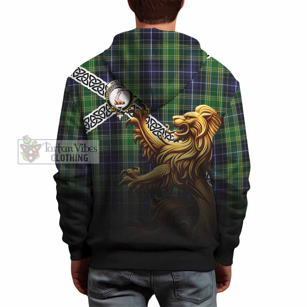 McKellar Crest Tartan Hoodie with Golden Lion Emblem Celtic Style - Tartan Vibes Clothing