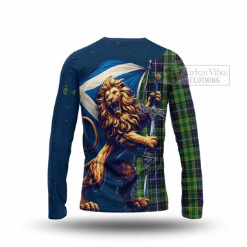 McKellar Tartan Family Crest Long Sleeve T-Shirt with Scottish Majestic Lion - Tartan Vibes Clothing