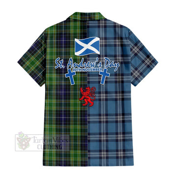McKellar Tartan Hawaiian Shirt Happy St. Andrew's Day Half Tartan Style - Tartan Vibes Clothing