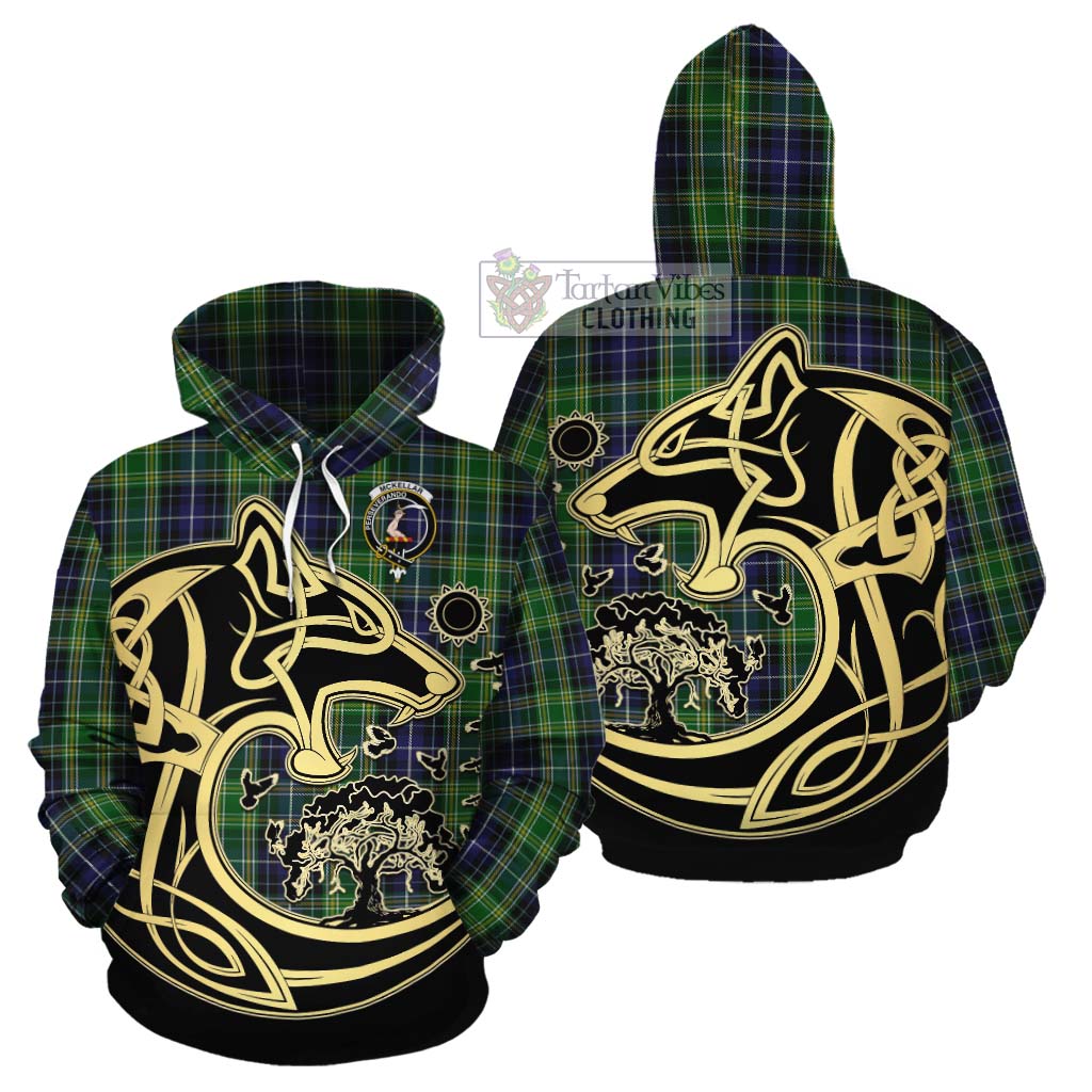 McKellar Tartan Cotton Hoodie with Family Crest Celtic Wolf Style Zip Hoodie - Tartan Vibes Clothing