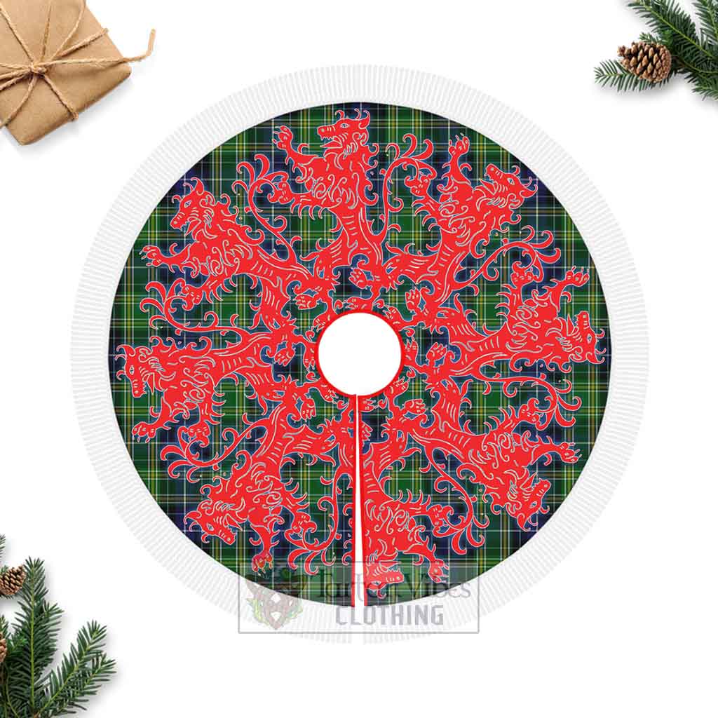 McKellar Tartan Christmas Tree Skirt Lion Rampant Style Fringed Tree Skirts - Tartan Vibes Clothing