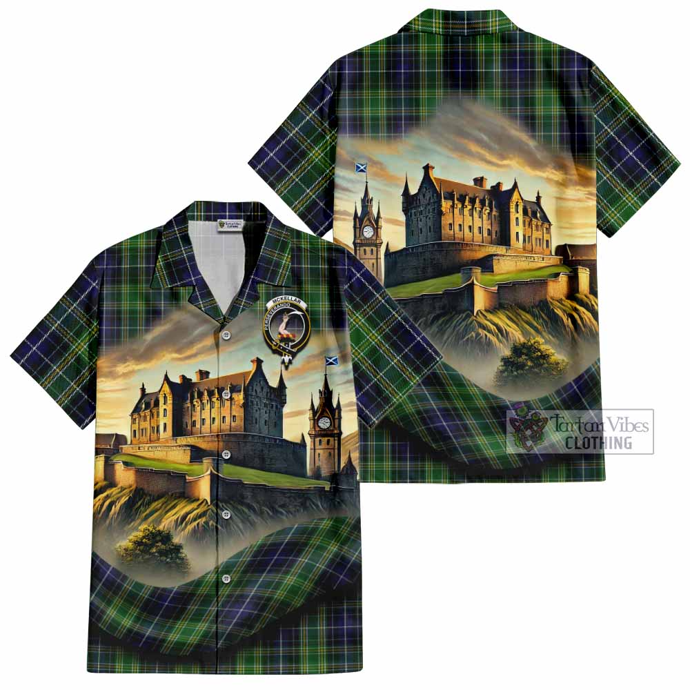 McKellar Tartan Family Crest Hawaiian Shirt with Scottish Ancient Castle Style - Tartan Vibes Clothing
