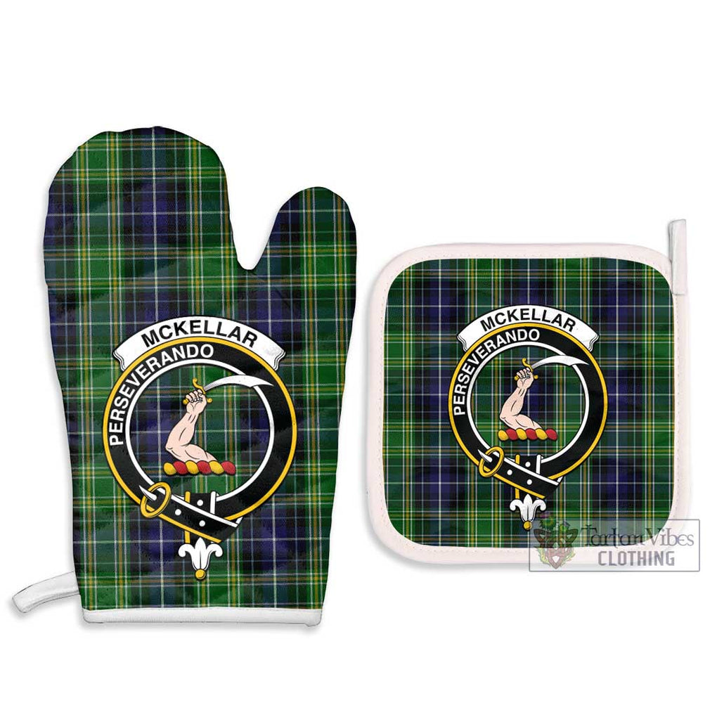 McKellar Tartan Combo Oven Mitt & Pot-Holder with Family Crest - Tartan Vibes Clothing