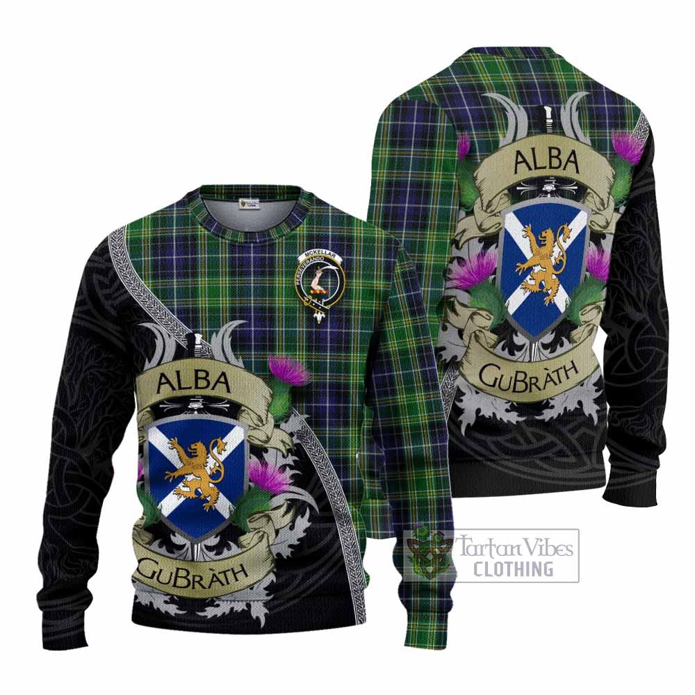 McKellar Tartan Family Crest Knitted Sweater Lion Rampant Royal Thistle Shield Celtic Inspired - Tartan Vibes Clothing