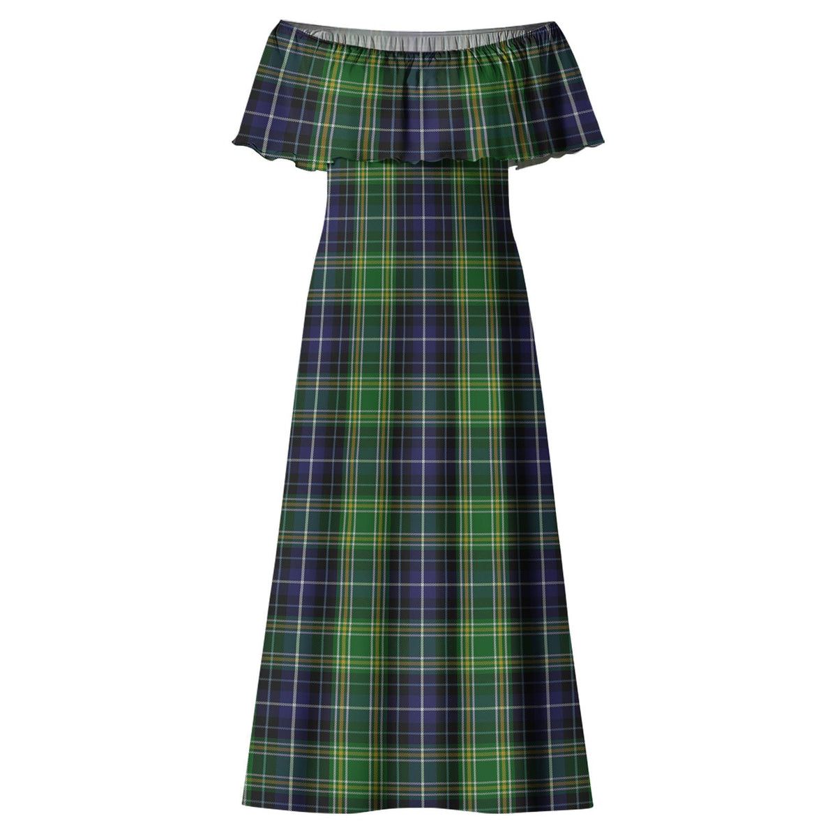 McKellar Tartan Off Shoulder Long Dress - Tartan Vibes Clothing