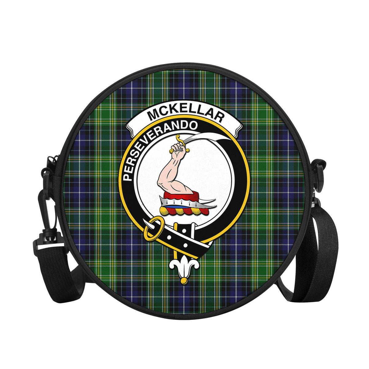 McKellar Tartan Round Satchel Bags with Family Crest - Tartan Vibes Clothing