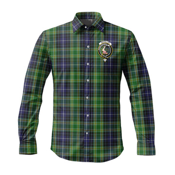 McKellar Tartan Long Sleeve Button Up Shirt with Family Crest Men's Shirt - Tartan Vibes Clothing