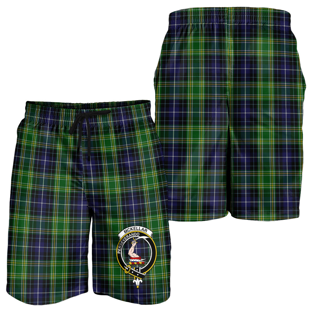 McKellar Tartan Mens Shorts with Family Crest - Tartan Vibes Clothing