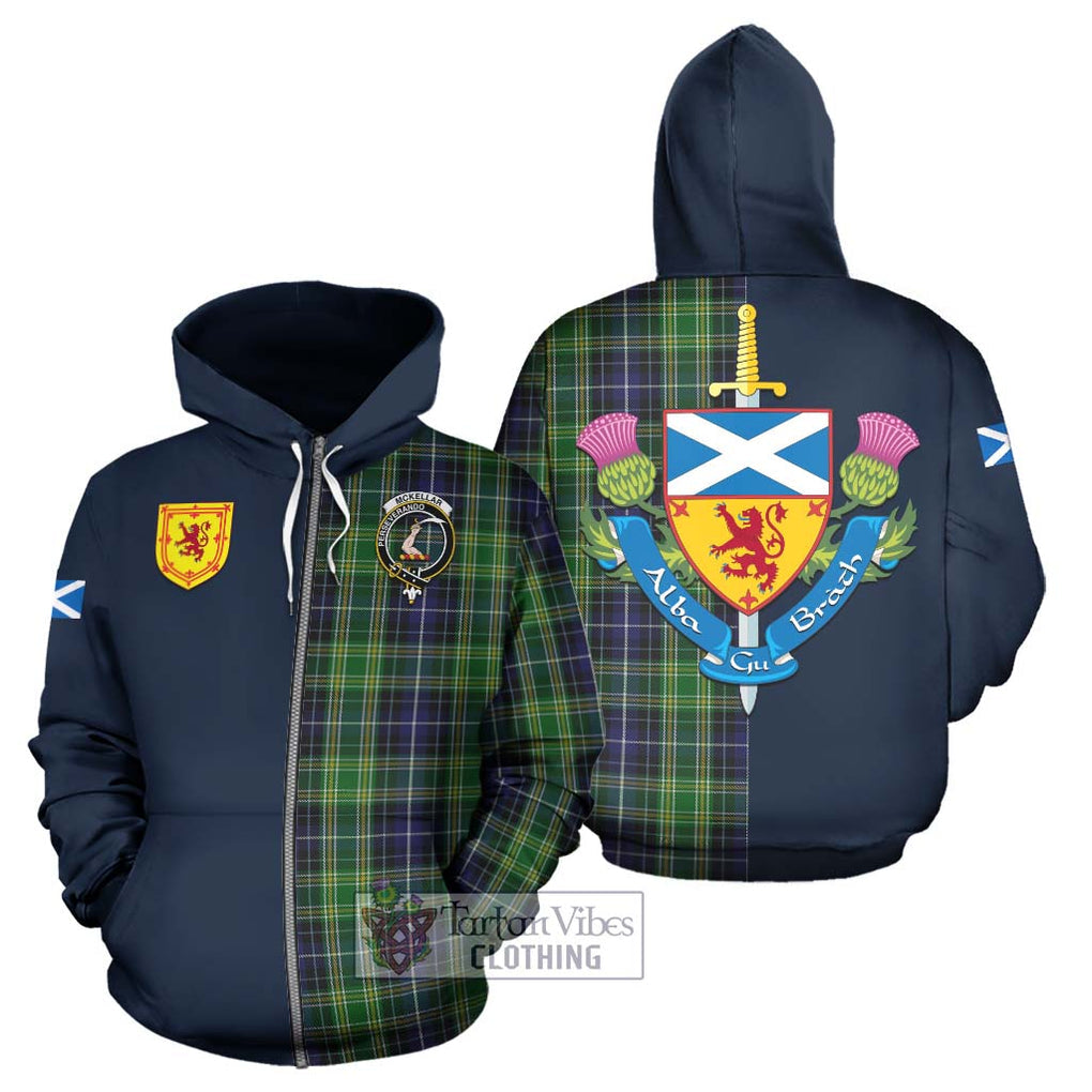 McKellar Tartan Hoodie Alba with Scottish Lion Royal Arm Half Style - Tartan Vibes Clothing