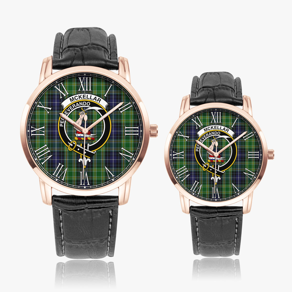 McKellar Tartan Family Crest Leather Strap Quartz Watch - Tartan Vibes Clothing