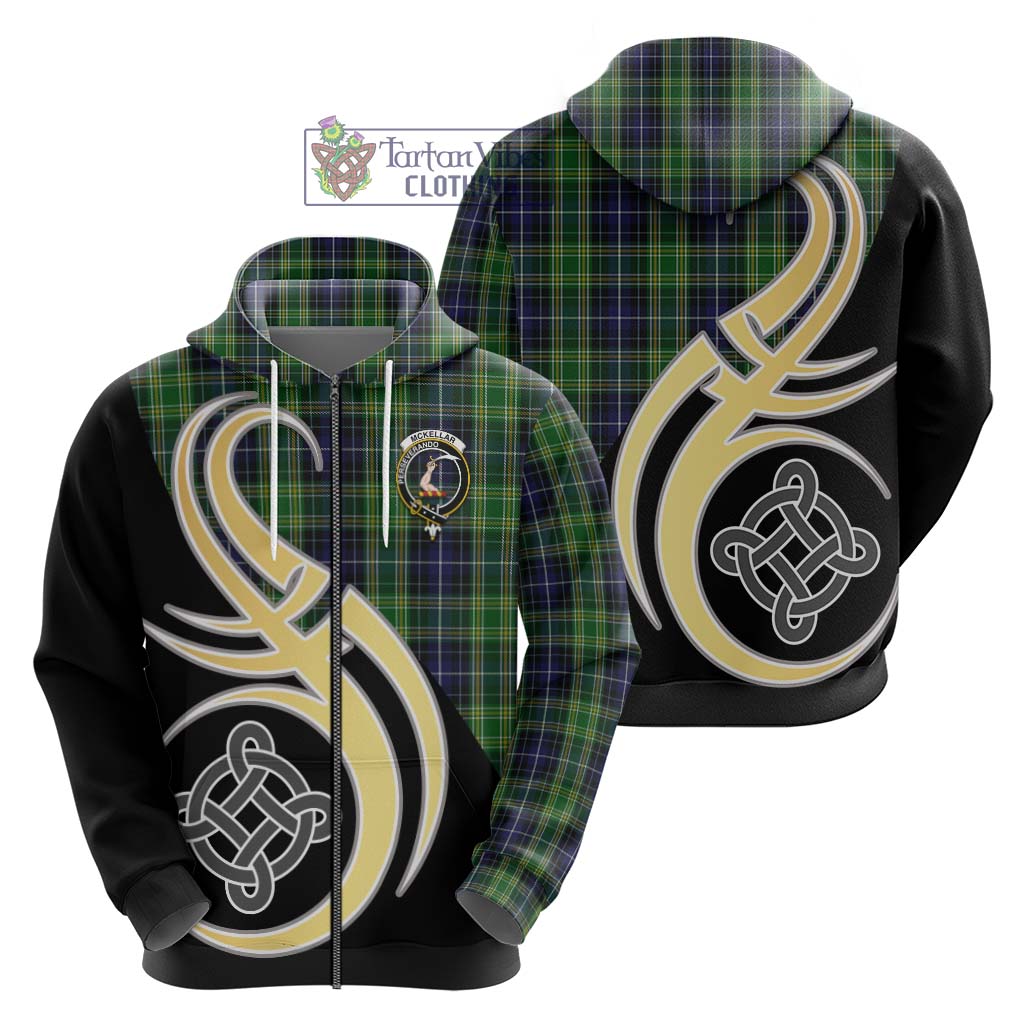 Tartan Vibes Clothing McKellar Tartan Hoodie with Family Crest and Celtic Symbol Style