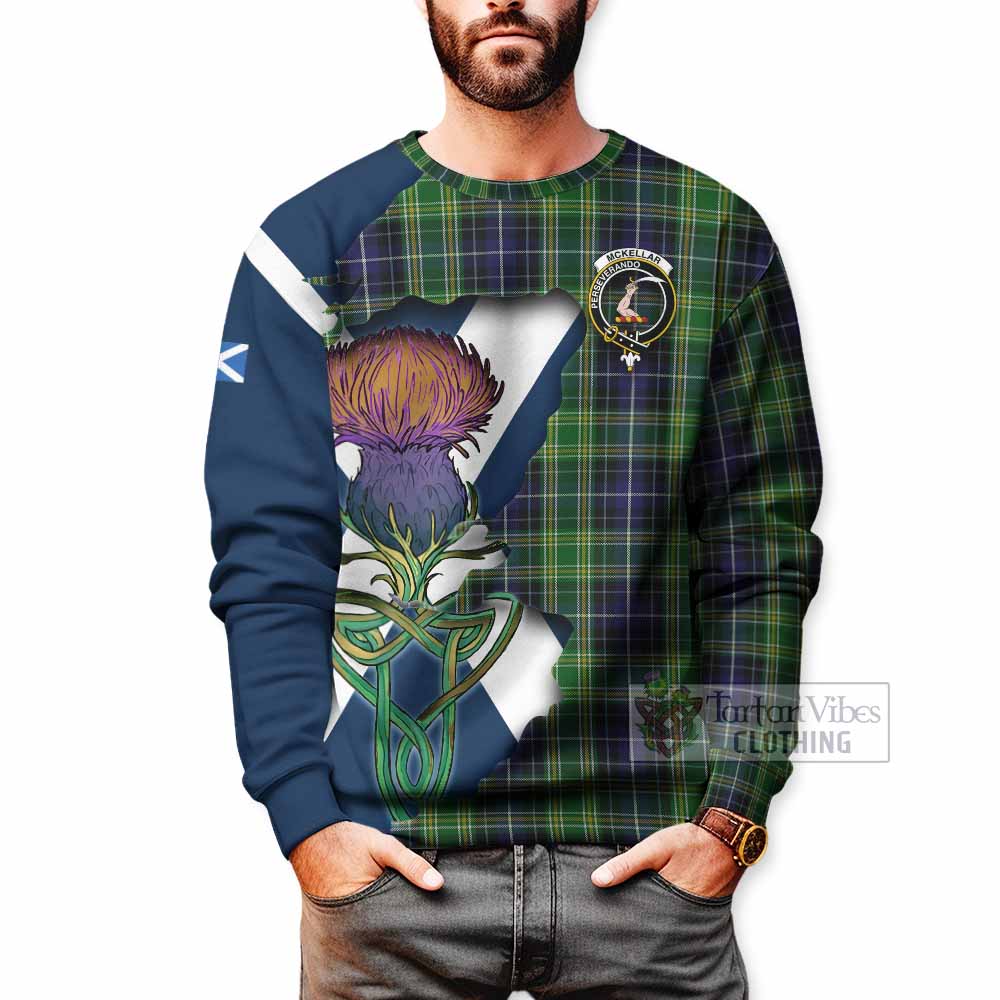 McKellar Tartan Family Crest Sweatshirt Scottish Thistle Celtic Inspired - Tartan Vibes Clothing