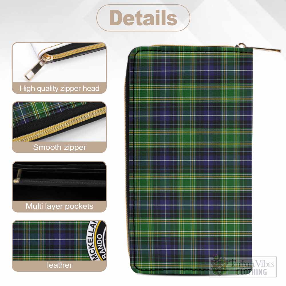 McKellar Tartan Women's Leather Wallet with Family Crest - Tartan Vibes Clothing