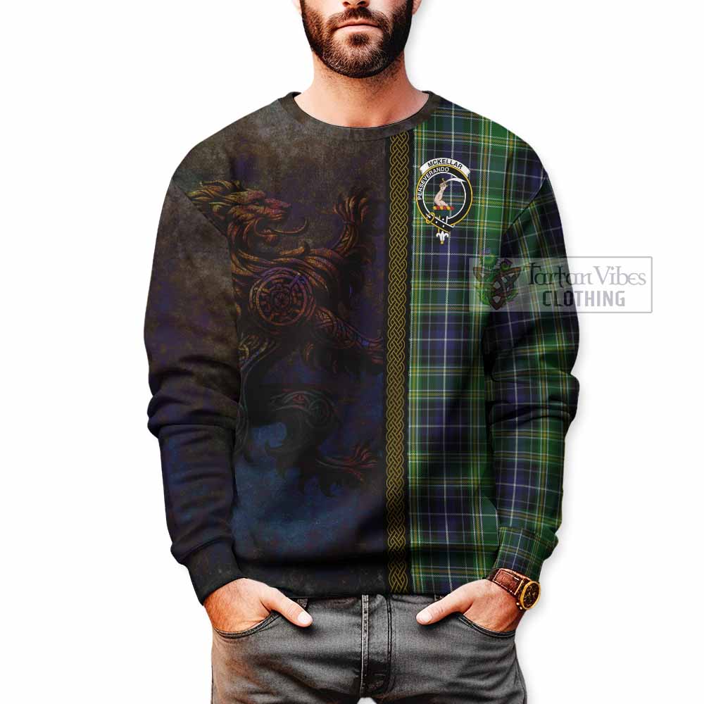 McKellar Tartan Family Crest Sweatshirt Alba Gu Brath Be Brave Lion Ancient Style - Tartan Vibes Clothing