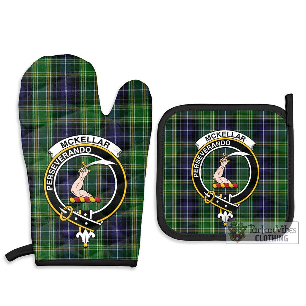 McKellar Tartan Combo Oven Mitt & Pot-Holder with Family Crest - Tartan Vibes Clothing
