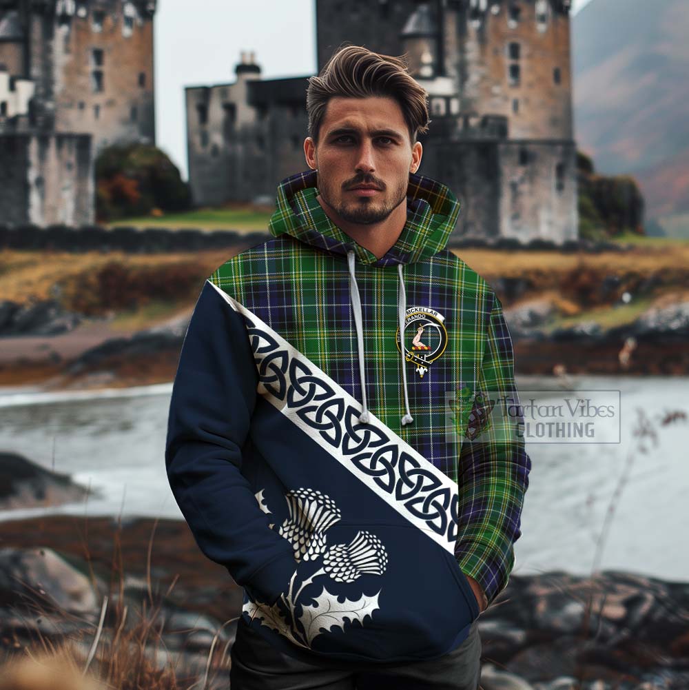 McKellar Tartan Cotton Hoodie Featuring Thistle and Scotland Map - Tartan Vibes Clothing