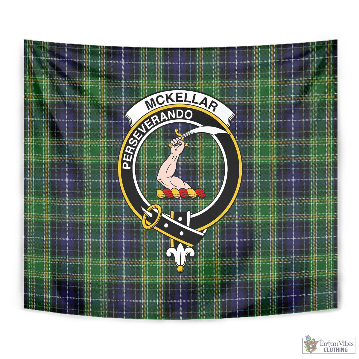 McKellar Tartan Tapestry Wall Hanging and Home Decor for Room with Family Crest - Tartan Vibes Clothing