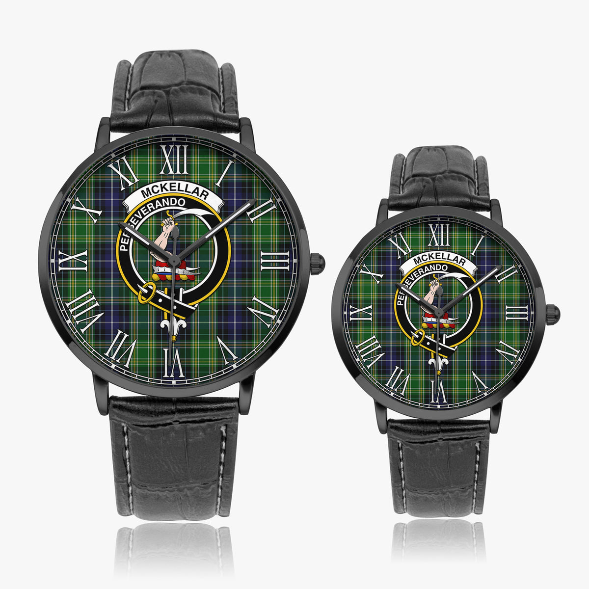 McKellar Tartan Family Crest Leather Strap Quartz Watch - Tartan Vibes Clothing