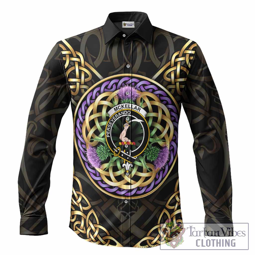 McKellar Clan Crest Long Sleeve Button Shirts Celtic Scottish Thistle Men's Shirt S - Tartan Vibes Clothing