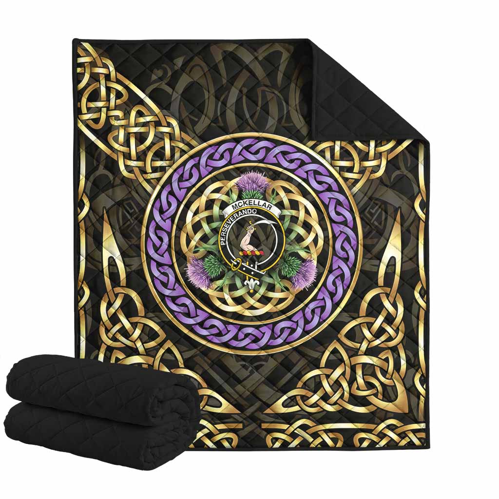 McKellar Clan Crest Premium Quilt Celtic Scottish Thistle Super King Quilt 91" x 110" - Tartan Vibes Clothing