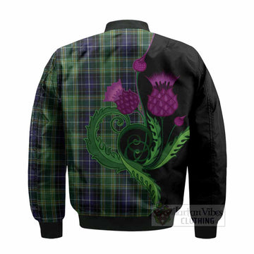 McKellar Tartan Bomber Jacket Traditional Scottish Thistle - Tartan Vibes Clothing