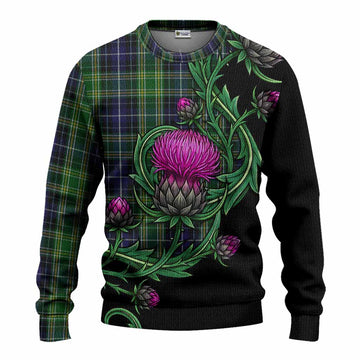 McKellar Tartan Knitted Sweater Resilient Scottish Thistle Unisex - Tartan Vibes Clothing