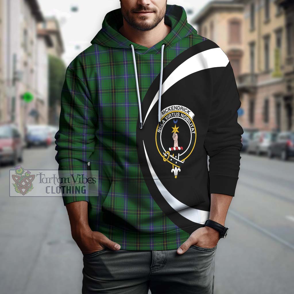 McKendrick Tartan Hoodie with Family Crest Circle Style Zip Hoodie - Tartan Vibes Clothing