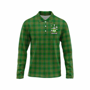 McKenna Irish Clan Tartan Long Sleeve Polo Shirt with Coat of Arms Unisex - Tartan Vibes Clothing