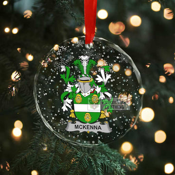 McKenna Irish Clan Christmas Glass Ornament with Coat of Arms - 2D-tartanvibesclothing